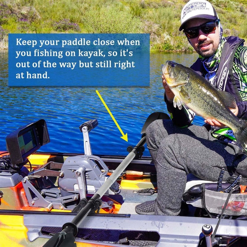 Huntury Kayak Paddle & Fishing Net Holder - Track Mount Accessories for Canoe, Paddle Board - Image 5